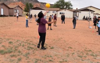 Kids playing volleyball